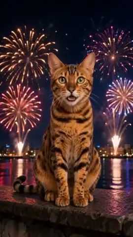 Happy New Year pet video template preview